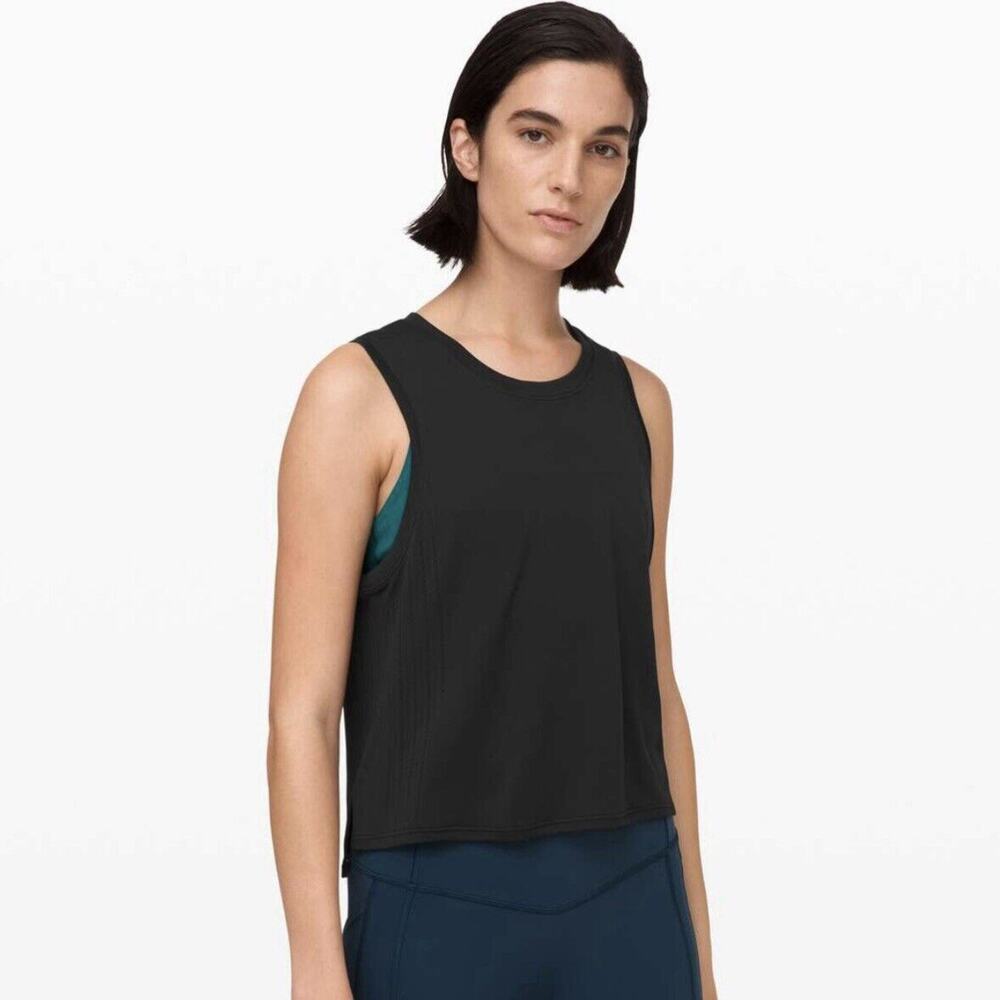 NWOT Lululemon Train To Be Tank Relaxed Fit Waist Length Size 10 Black 28425 $58